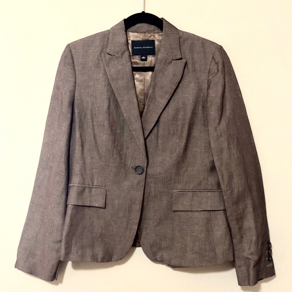 Banana Republic Cotton/Linen Skirt Suit Sz 8